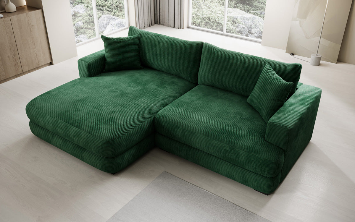 Designer-hoekbank Lima in Ribstof