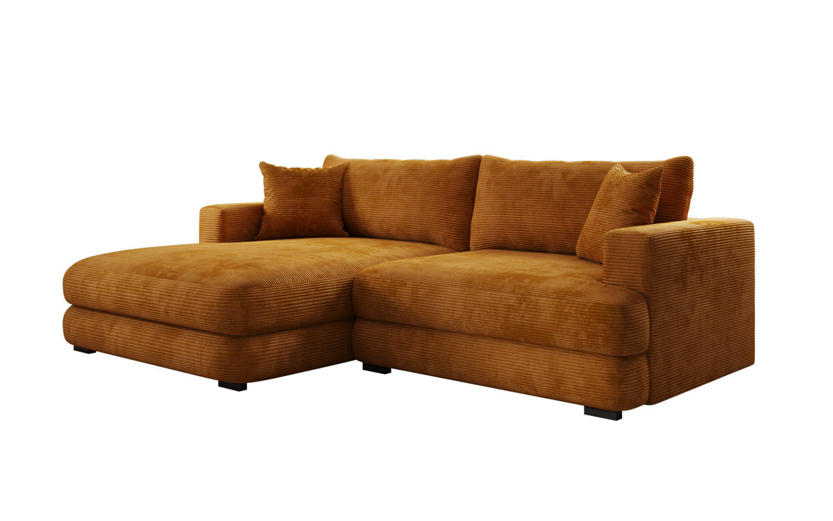 Designer-hoekbank Lima in Ribstof