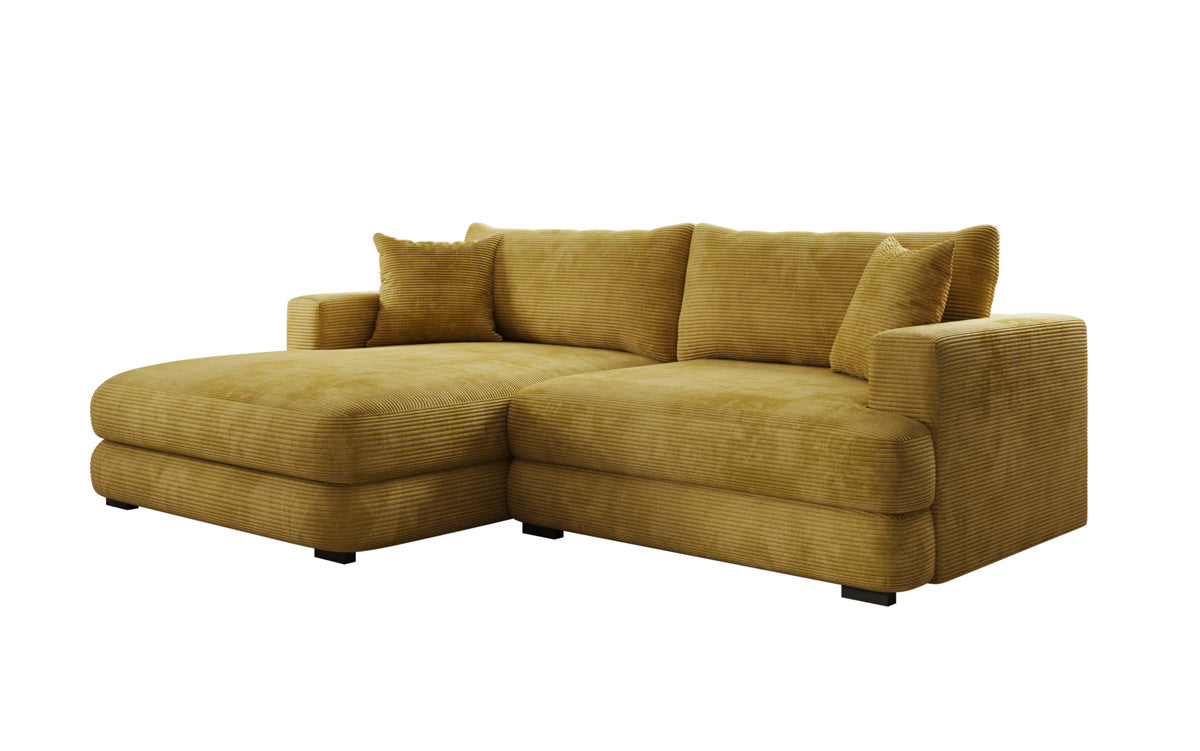 Designer-hoekbank Lima in Ribstof