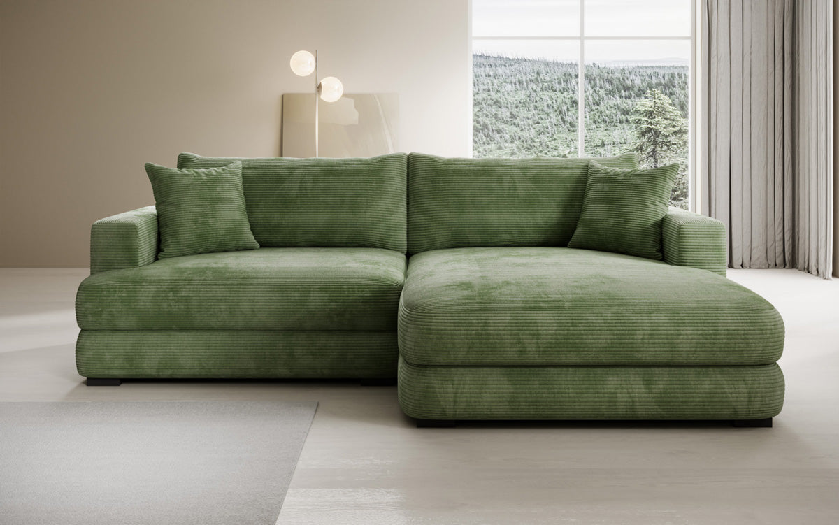 Designer-hoekbank Lima in Ribstof
