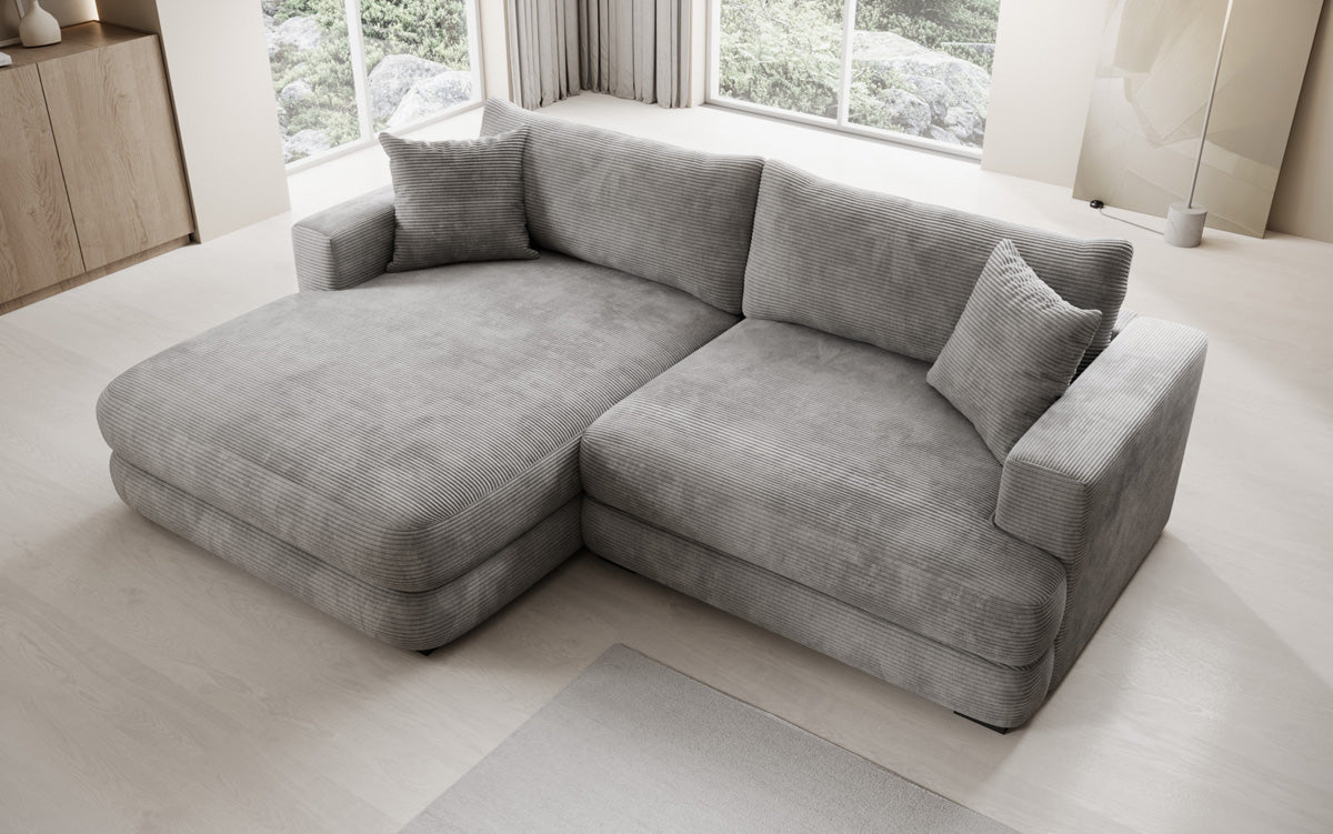 Designer-hoekbank Lima in Ribstof