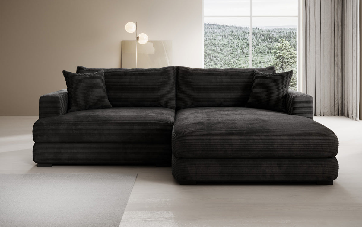 Designer-hoekbank Lima in Ribstof