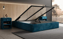 Designer Polsterbett Base mit Stauraum ohne Headboard in Cord