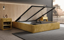Designer Polsterbett Base mit Stauraum ohne Headboard in Cord