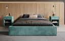 Designer Polsterbett Base mit Stauraum ohne Headboard in Cord