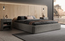 Designer gestoffeerd bed Base met opbergruimte zonder hoofdbord in structuurstof