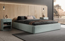 Designer gestoffeerd bed Base met opbergruimte zonder hoofdbord in structuurstof
