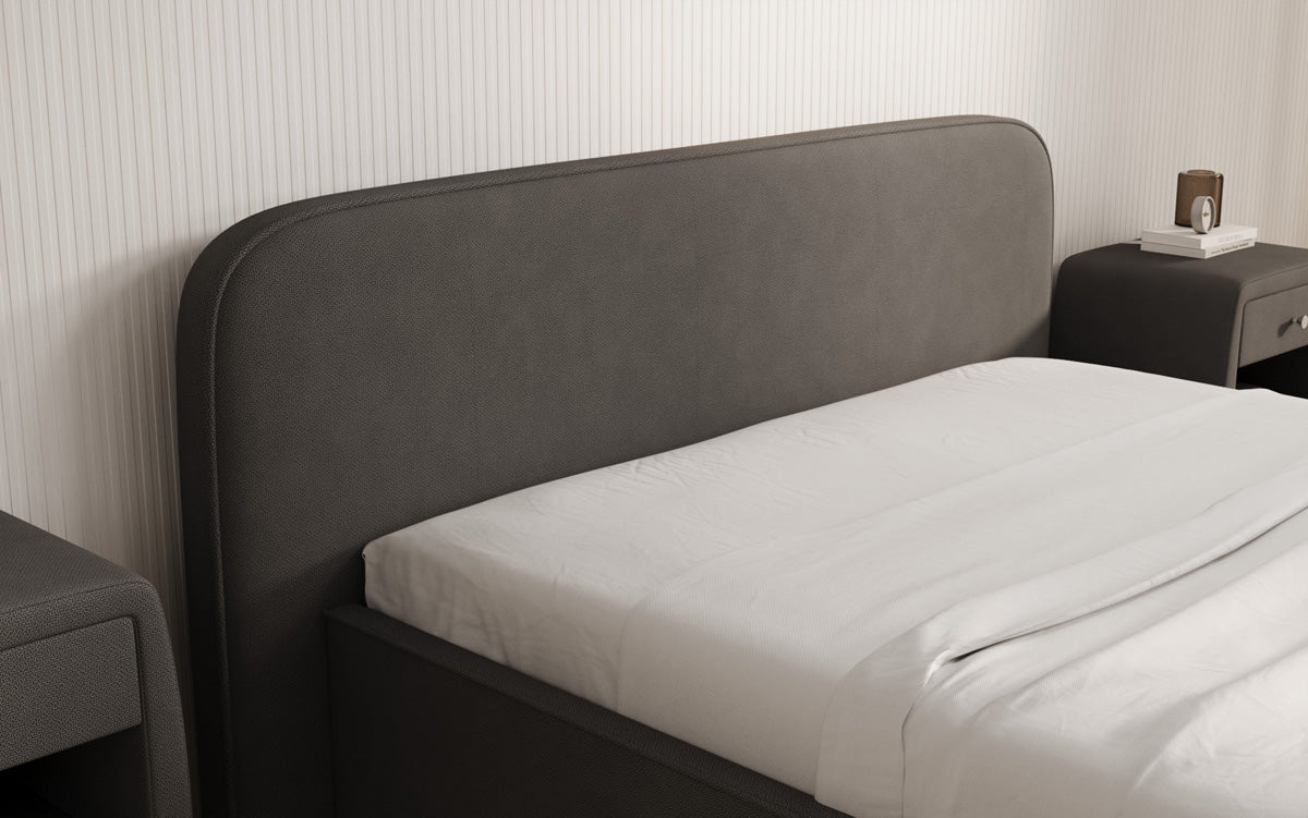 Designer gestoffeerd bed Nola in Stof met opbergruimte