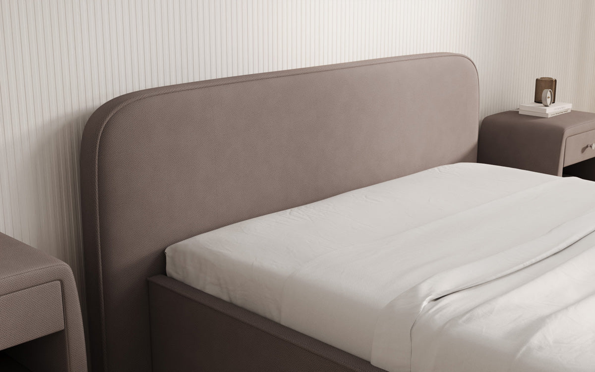 Designer gestoffeerd bed Nola in Stof met opbergruimte