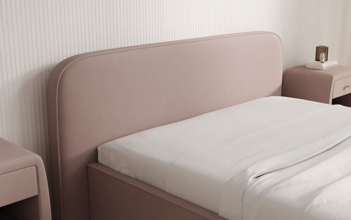 Designer gestoffeerd bed Nola in Stof met opbergruimte