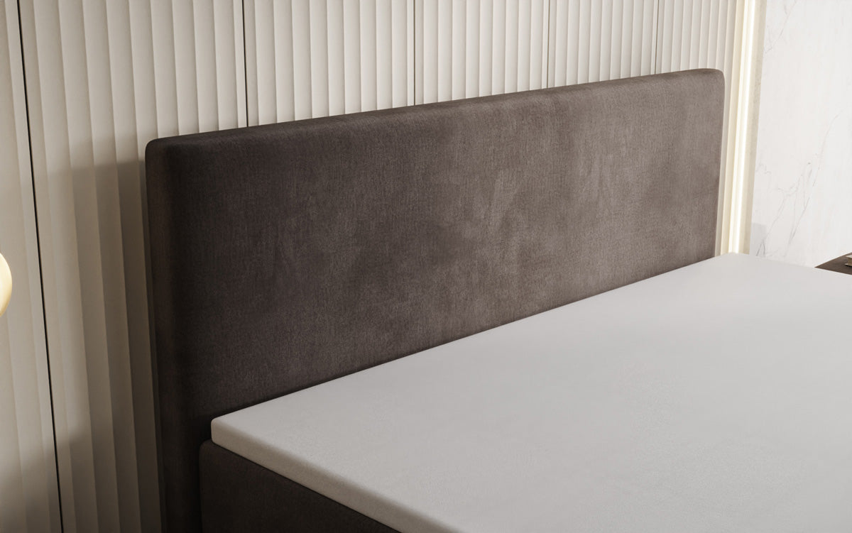 Lit boxspring Kubo King avec espace de rangement en Velours