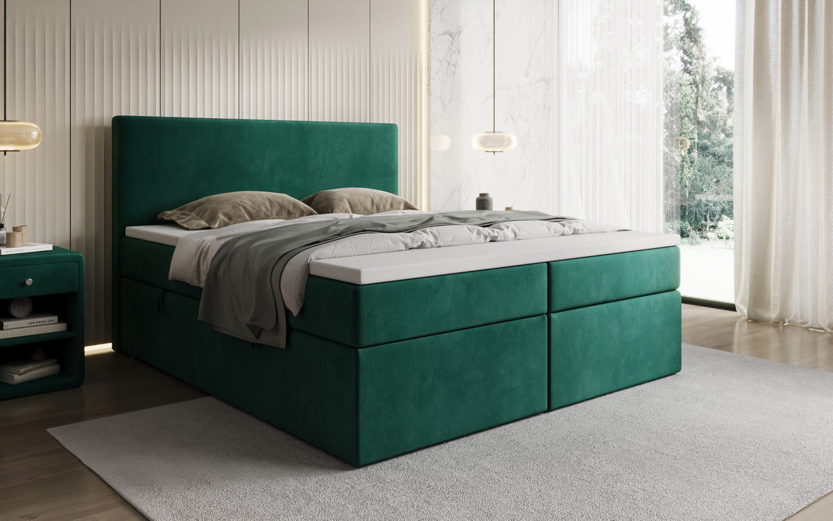 Boxspringbed Kubo met opbergruimte in Fluweel