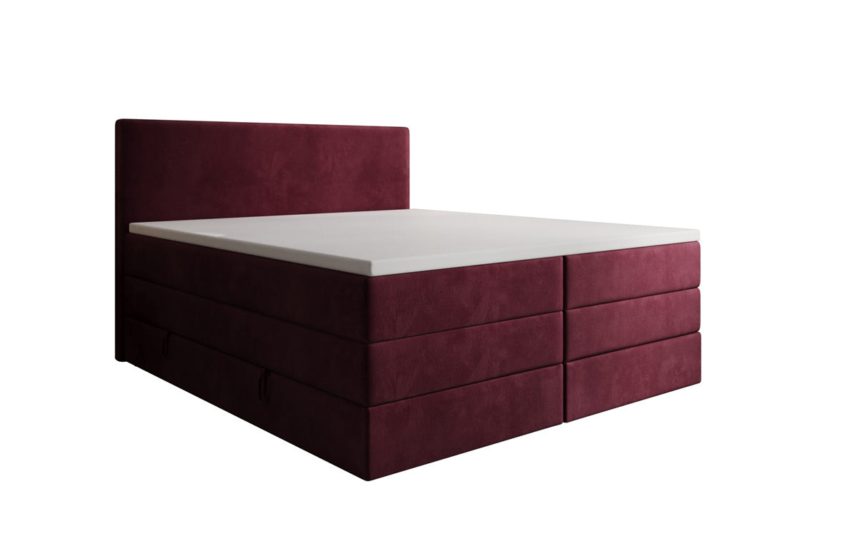 Lit boxspring Kubo King avec espace de rangement en Velours