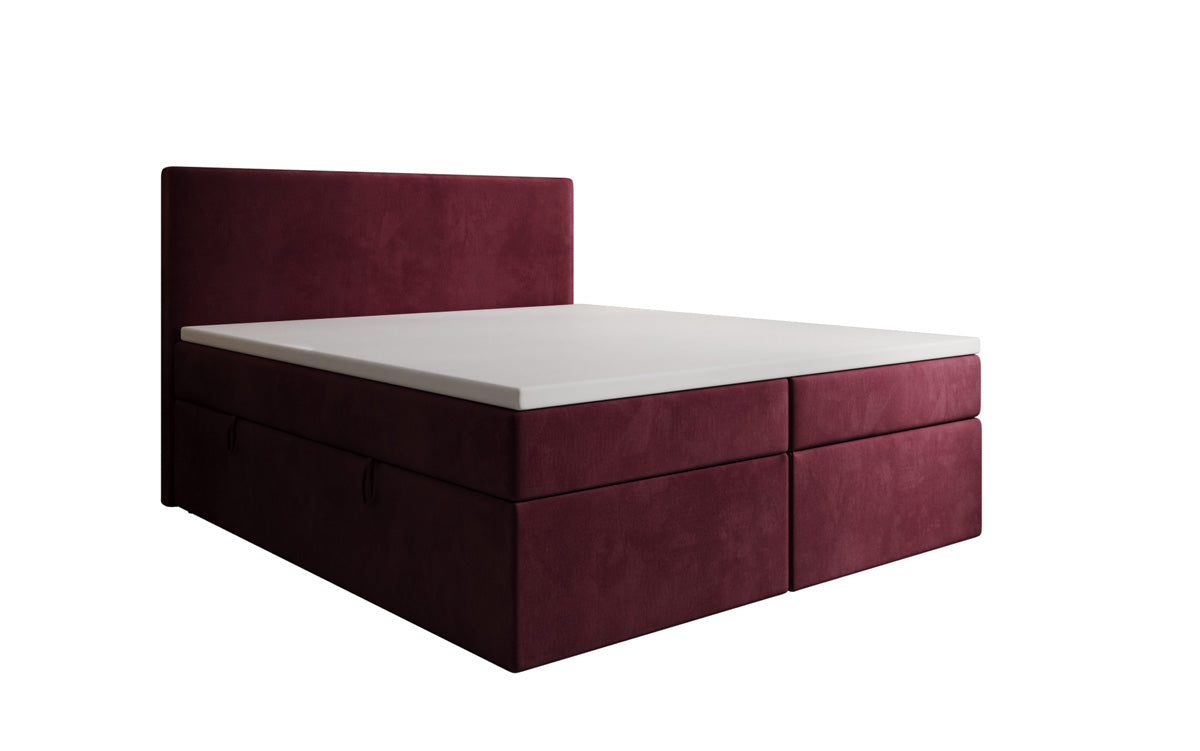 Boxspringbed Kubo met opbergruimte in Fluweel