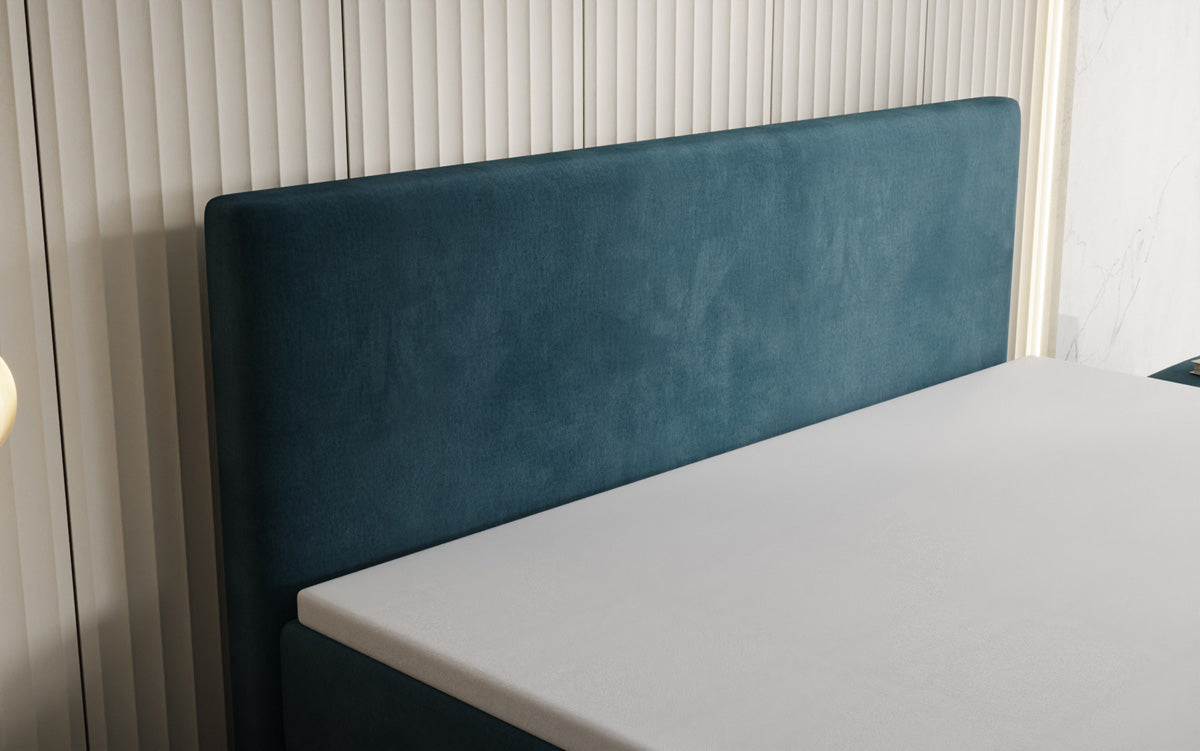 Lit boxspring Kubo King avec espace de rangement en Velours