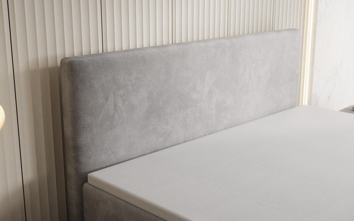 Lit boxspring Kubo King avec espace de rangement en Velours