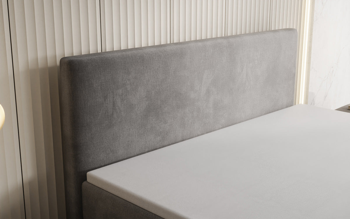 Lit boxspring Kubo King avec espace de rangement en Velours