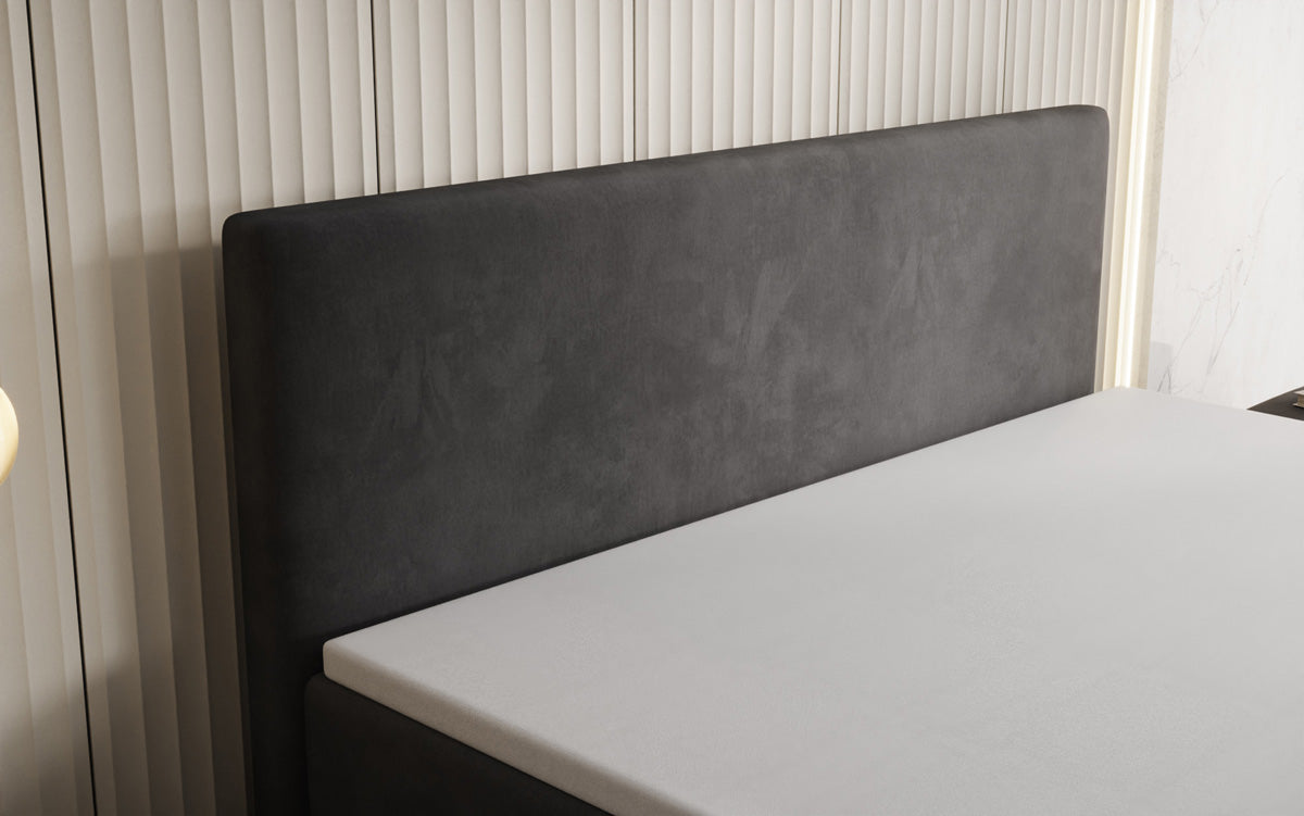 Lit boxspring Kubo King avec espace de rangement en Velours