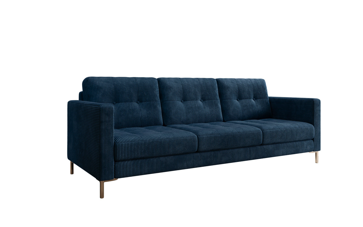Canapé design 3 places Harvey avec fonction couchage et rabattable en Côtelé