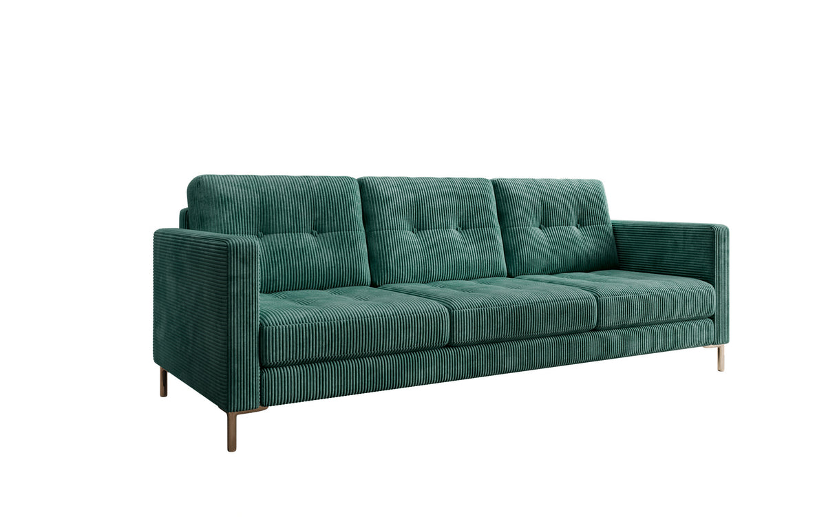 Canapé design 3 places Harvey avec fonction couchage et rabattable en Côtelé