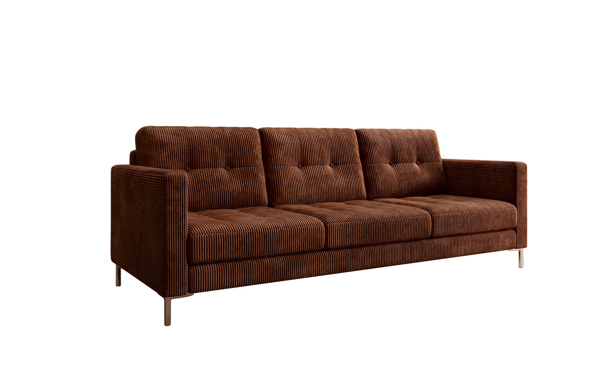 Canapé design 3 places Harvey avec fonction couchage et rabattable en Côtelé
