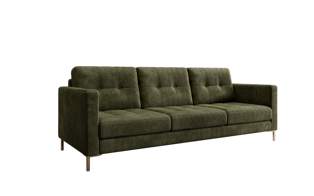 Canapé design 3 places Harvey avec fonction couchage et rabattable en Côtelé