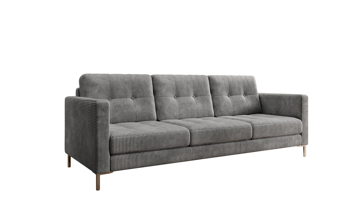 Canapé design 3 places Harvey avec fonction couchage et rabattable en Côtelé