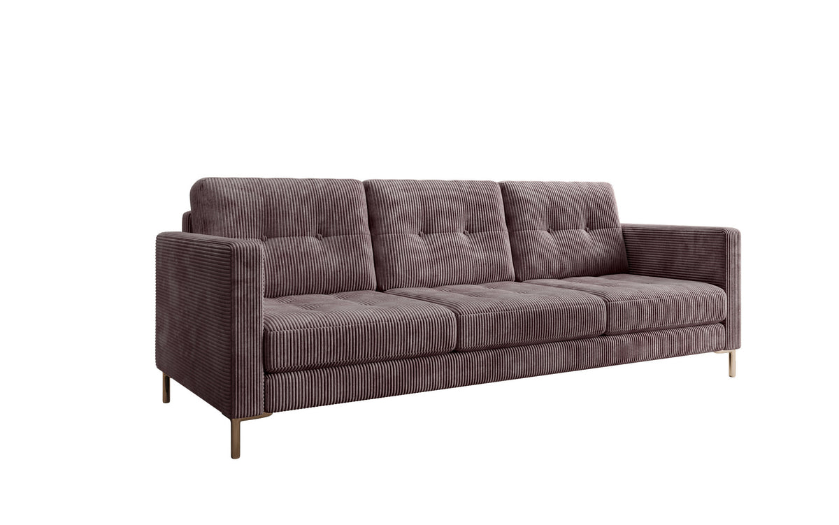 Canapé design 3 places Harvey avec fonction couchage et rabattable en Côtelé