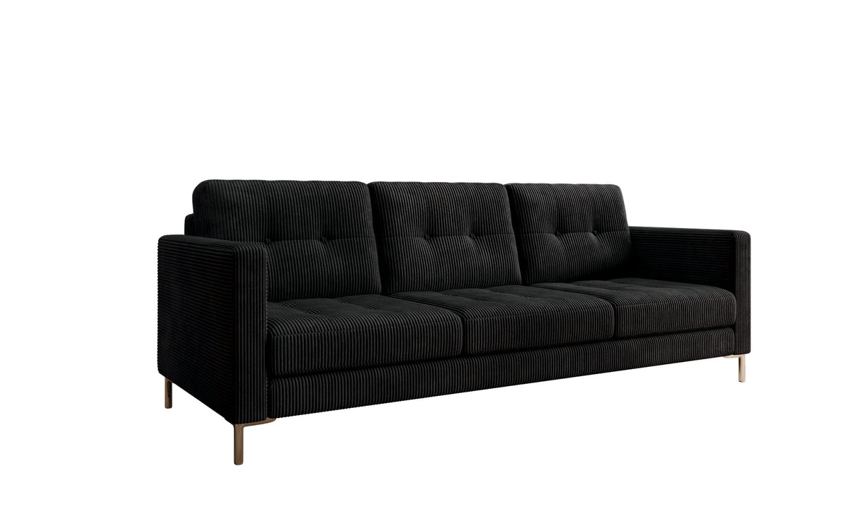 Canapé design 3 places Harvey avec fonction couchage et rabattable en Côtelé