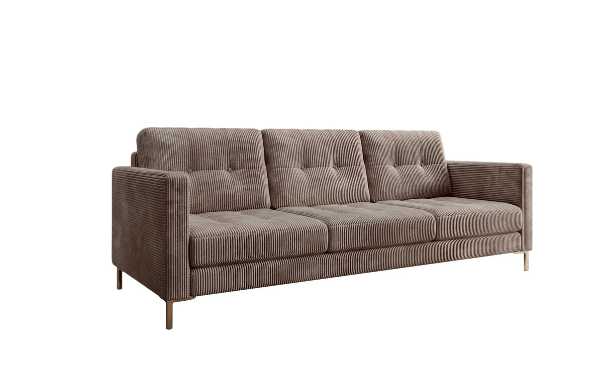 Canapé design 3 places Harvey avec fonction couchage et rabattable en Côtelé