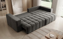 Canapé d'angle design Momo avec fonction couchage et rabattable en tissu structuré