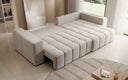 Canapé d'angle design Momo avec fonction couchage et rabattable en tissu structuré