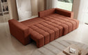 Canapé d'angle design Momo avec fonction couchage et rabattable en tissu structuré