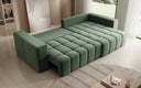 Canapé d'angle design Momo avec fonction couchage et rabattable en tissu structuré