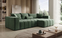 Canapé d'angle design Momo avec fonction couchage et rabattable en tissu structuré