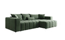 Canapé d'angle design Momo avec fonction couchage et rabattable en tissu structuré