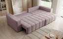 Canapé d'angle design Momo avec fonction couchage et rabattable en tissu structuré