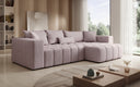 Canapé d'angle design Momo avec fonction couchage et rabattable en tissu structuré