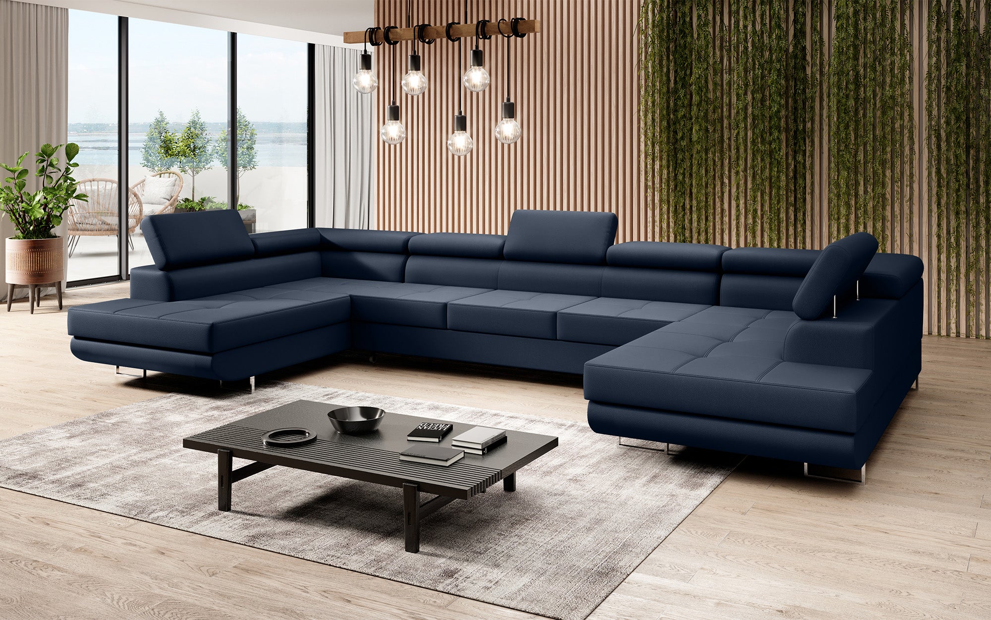 Designbank Taormina met slaap- en klapfunctie in kunstleer
