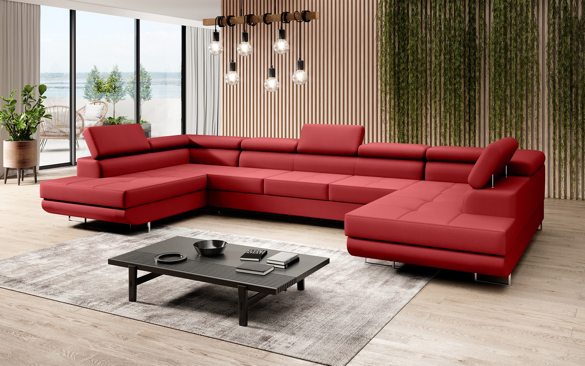Designbank Taormina met slaap- en klapfunctie in kunstleer