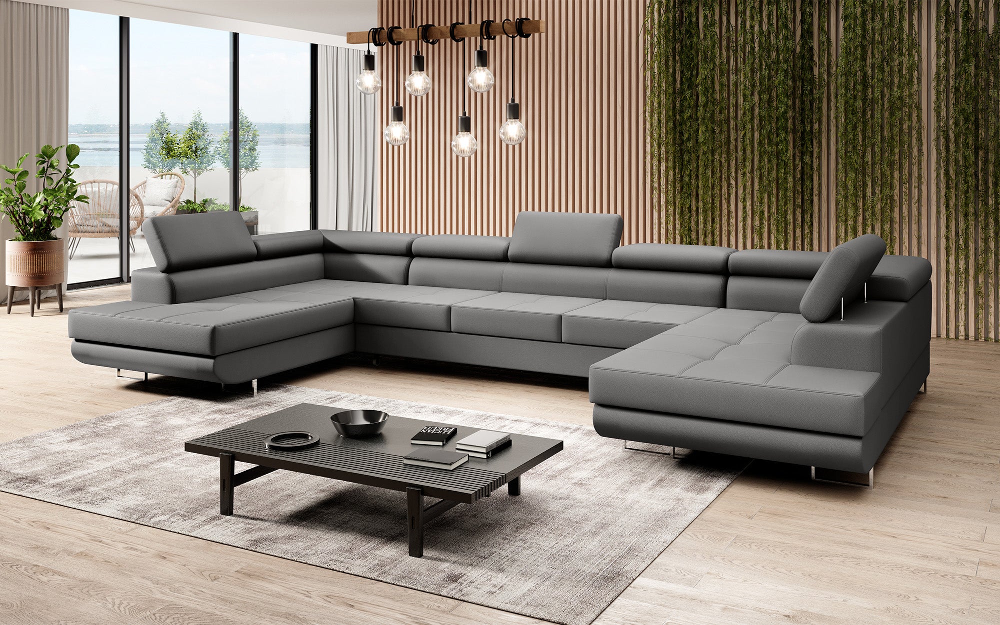 Designbank Taormina met slaap- en klapfunctie in kunstleer