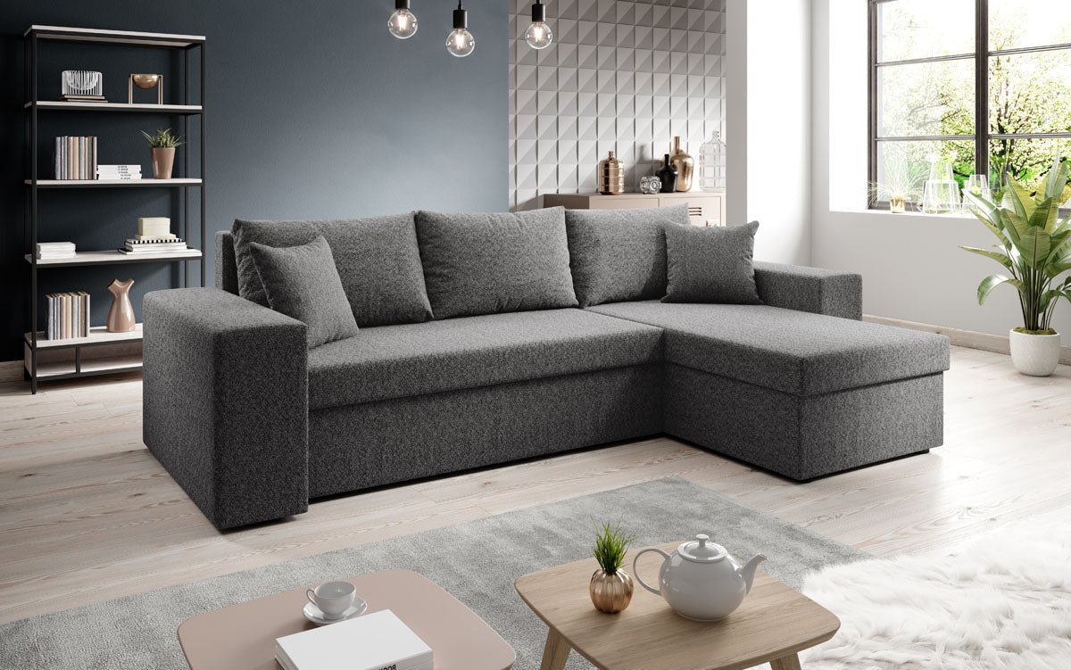 Canapé designer Denver Bouclé avec fonction couchage et rabattable