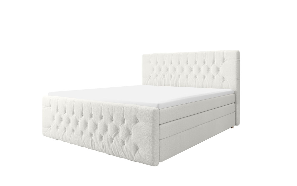 Lit boxspring Velutto Bouclé avec espace de rangement