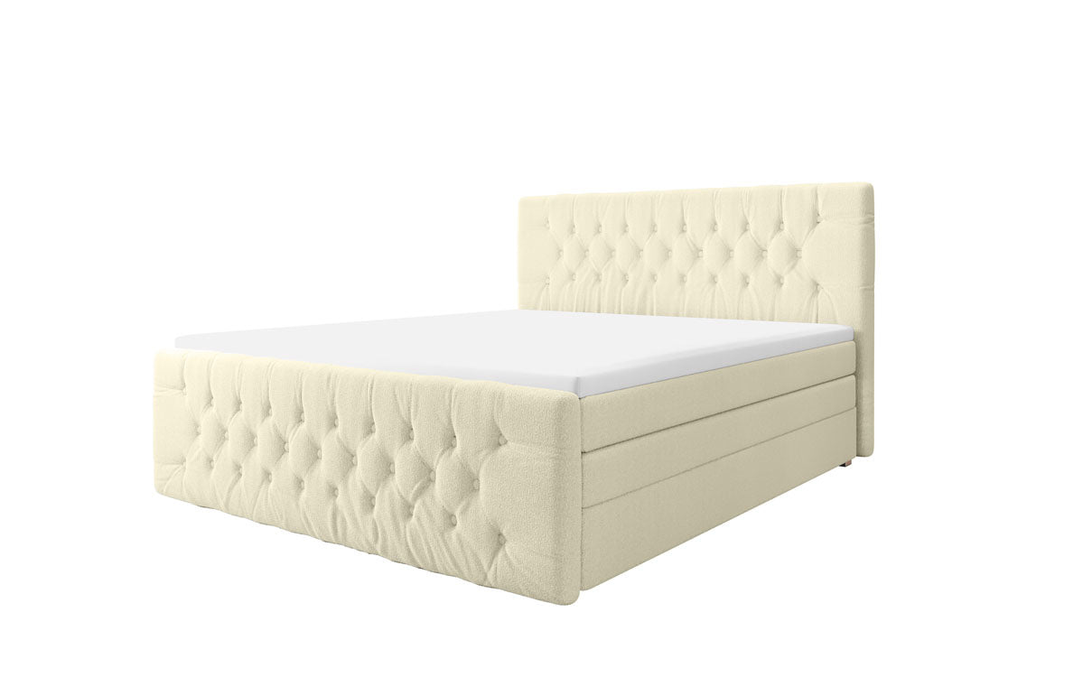 Lit boxspring Velutto Bouclé avec espace de rangement