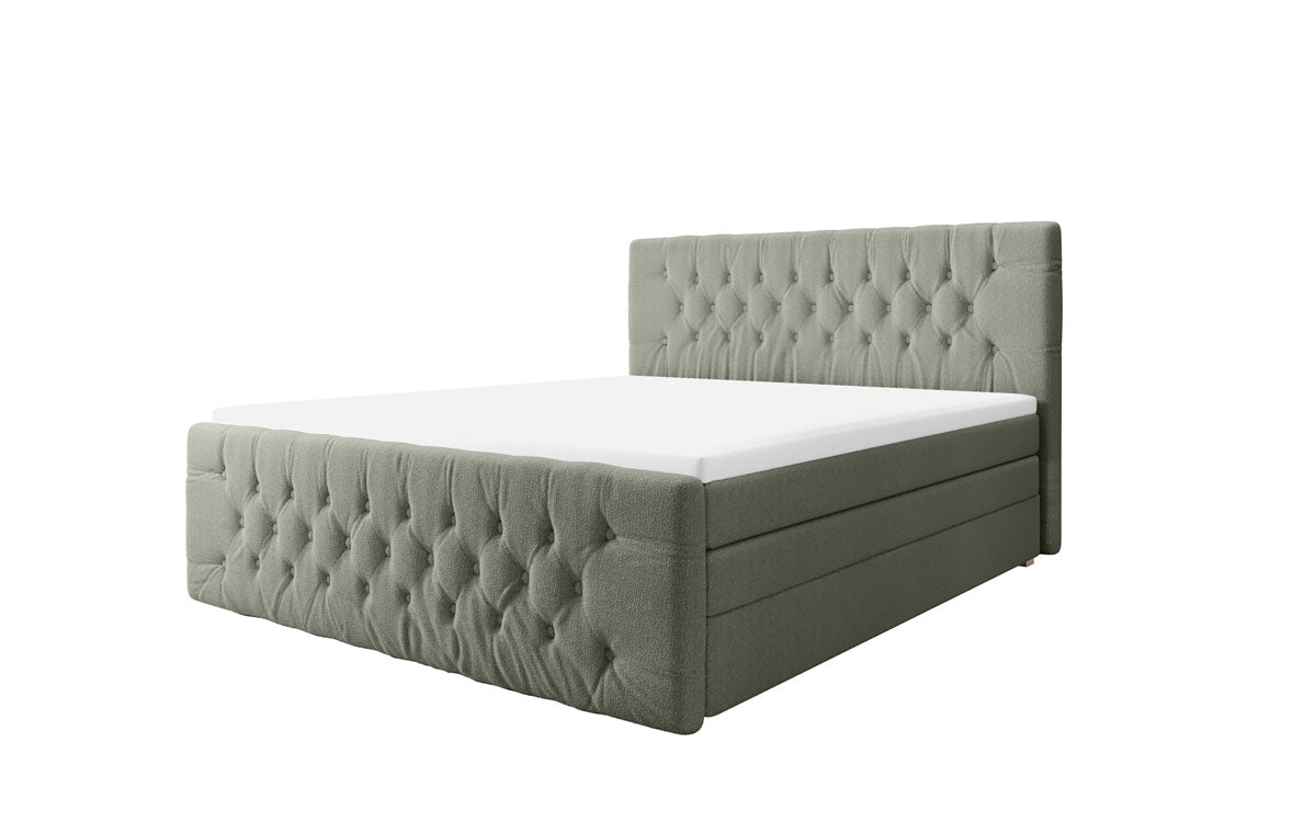 Lit boxspring Velutto Bouclé avec espace de rangement
