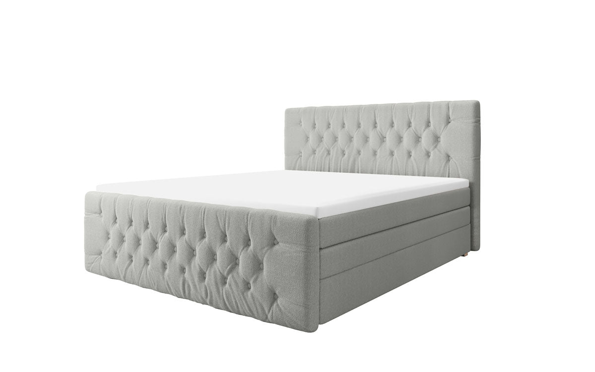 Lit boxspring Velutto Bouclé avec espace de rangement