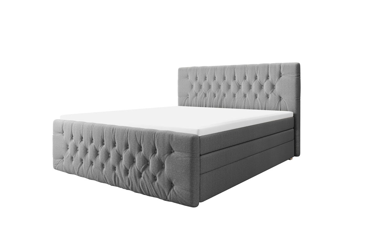 Lit boxspring Velutto Bouclé avec espace de rangement