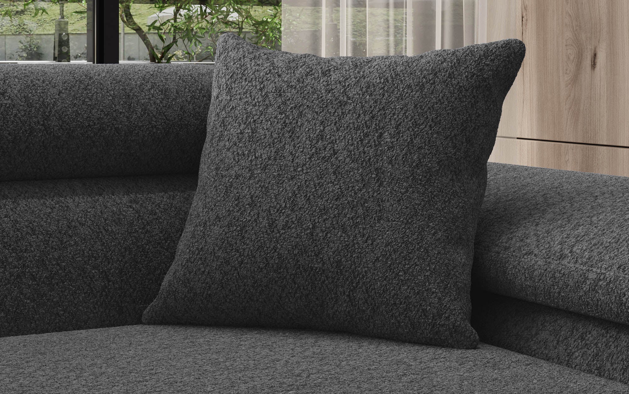 Square decorative pillows Loom 40x40 made of Bouclé