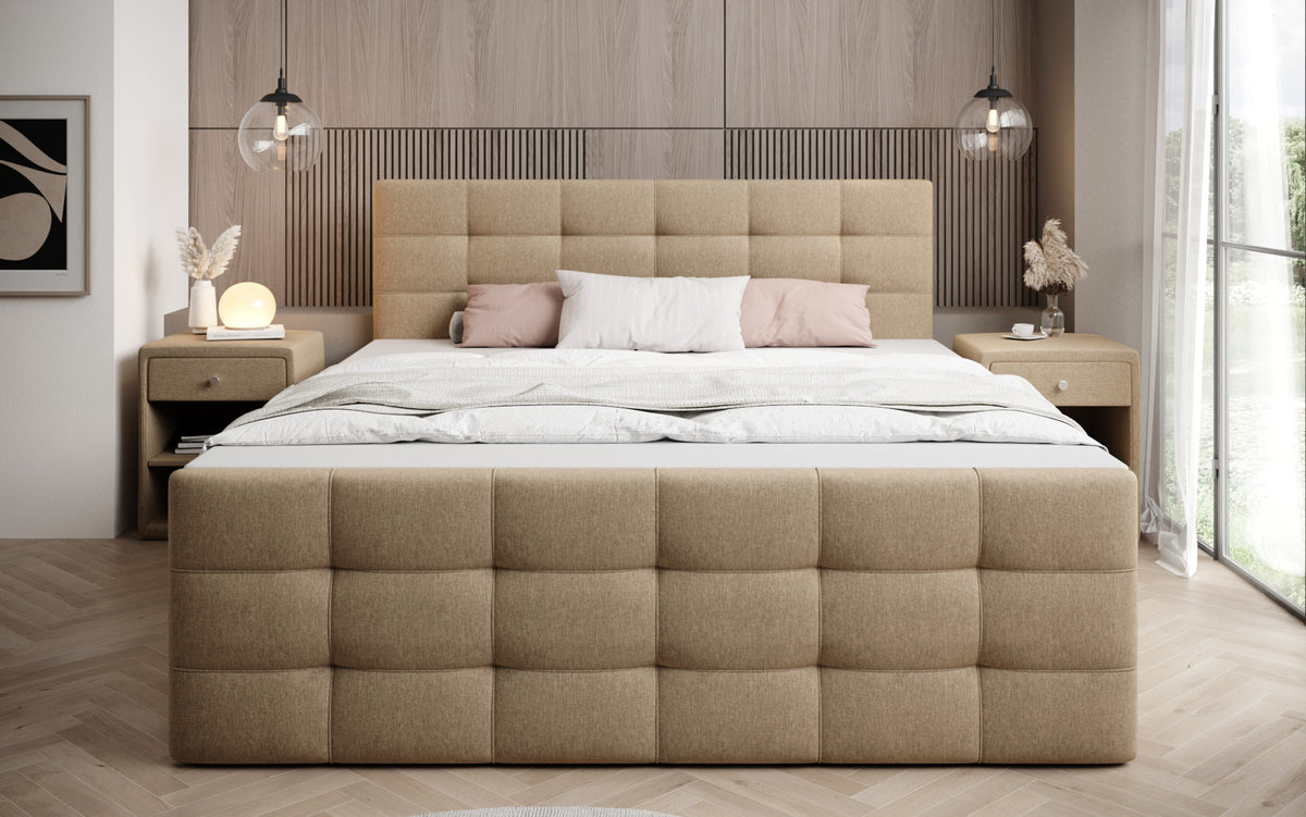 Boxspringbed Luxor Stof met Opbergruimte