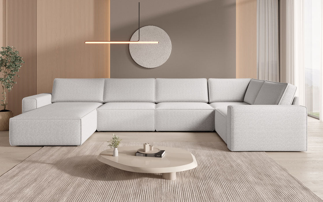Paysage de canapés modulaires U Yuma en Bouclé